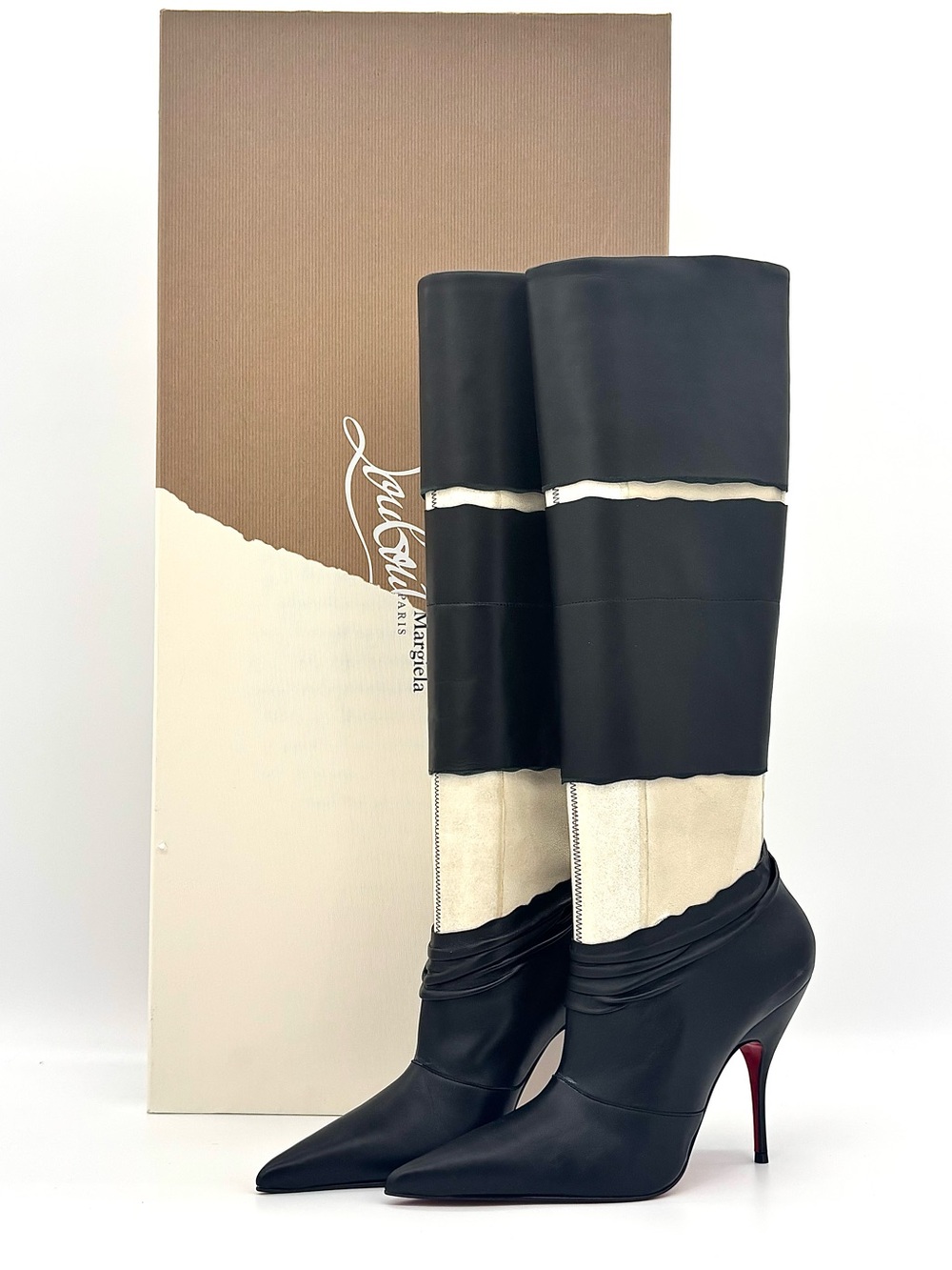 Christian Louboutin x Maison Margiela Xrismarteen 100 Knee High Boots 37 - Picture 2 of 9